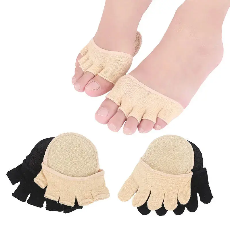 2Pcs Toe Separator Foot Care Half Insoles Five Finger Socks Pads Bunion Sleeve Protector for Women