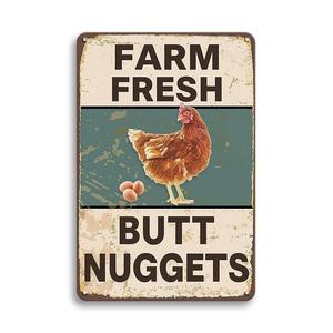 Vintage Chicken Coop Metal Sign, 1 Count Durable Waterproof Farm Decor Tin Sign, Wall Art Plaque for Home Kitchen Outdoor, Home Decoration, Living Room Wall Decor