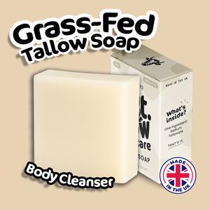 Fat Cow Skincare Grass-Fed Tallow Soap | Moisturising Cleansing Bar Body Care Body Wash Cleanser | Gentle Sensitive