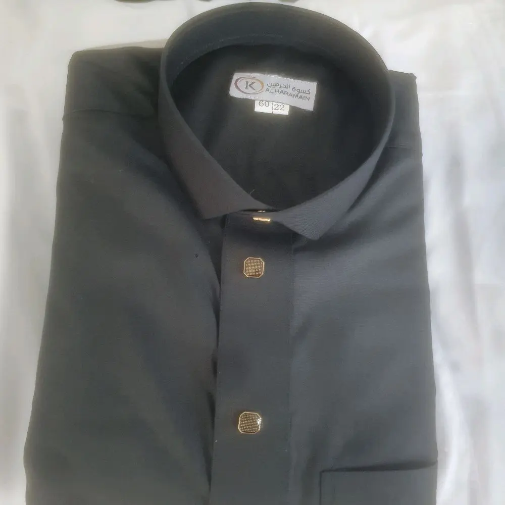Men's Charcoal Black Thobe - Muslim Islamic Clothing Robe