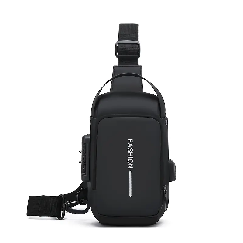 HGS    Men's Stylish Sling Bag – Durable Oxford Fabric Crossbody Chest Pack with Phone Pocket and Zip Closure 3