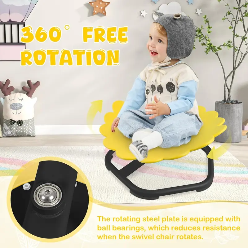 Sensory Spinning Chair for Kids, 360° Swivel Seat, Autism & ADHD Wobble Chairs, Sensory Balance Toys for Vestibular Training, Body Coordination Training, Relief Motion Sickness, Friendly for Kids 3+ 5