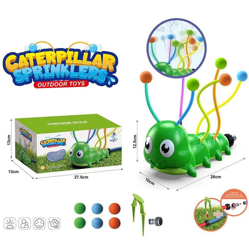 Product Introduction of New Summer Outdoor Flame Bird Caterpillar Sprinkler Animal Rotation Swinging Sprinkler Lawn Water Playing Children's Toy 3