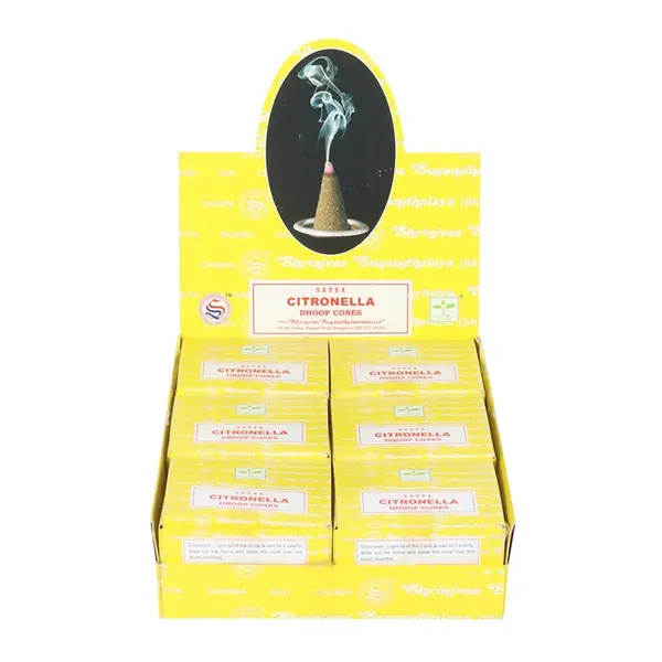 12 Packs of Citronella Dhoop Incense Cones by Satya 0