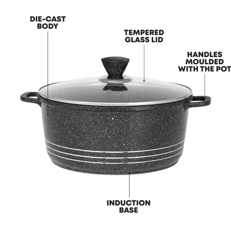 4 Pc Black Marble Laria Pans Set , Perfect for Cooking - Cookware 5