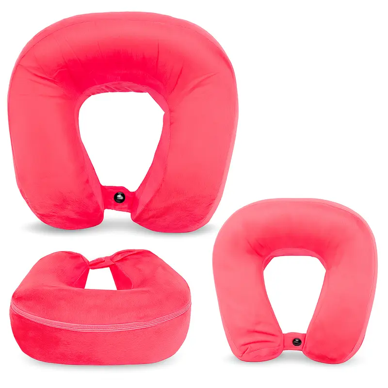 Ergonomic Travel Neck Pillow - Soft Memory Foam, Portable U-Shape Design with Snap Closure, Lightweight for Airplane, Car, & Home - Available in Black, Red, Blue, and Grey 7