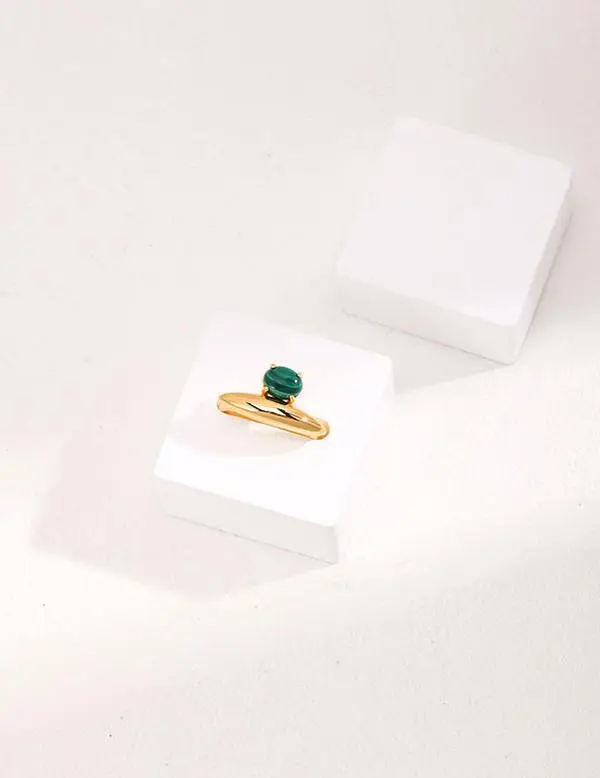 Malachite Gold Ring 0