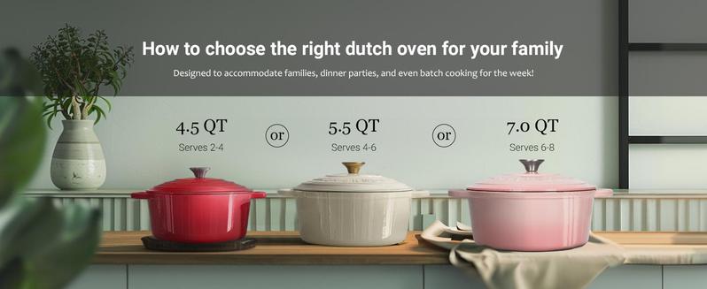 Product Introduction of Enamelled Cast Iron Round Casserole Pot With Lid Cookbook & Cotton Potholders - Non-stick Dutch Oven Cookware for Braising, Stews, Roasting, Bread Baking 12