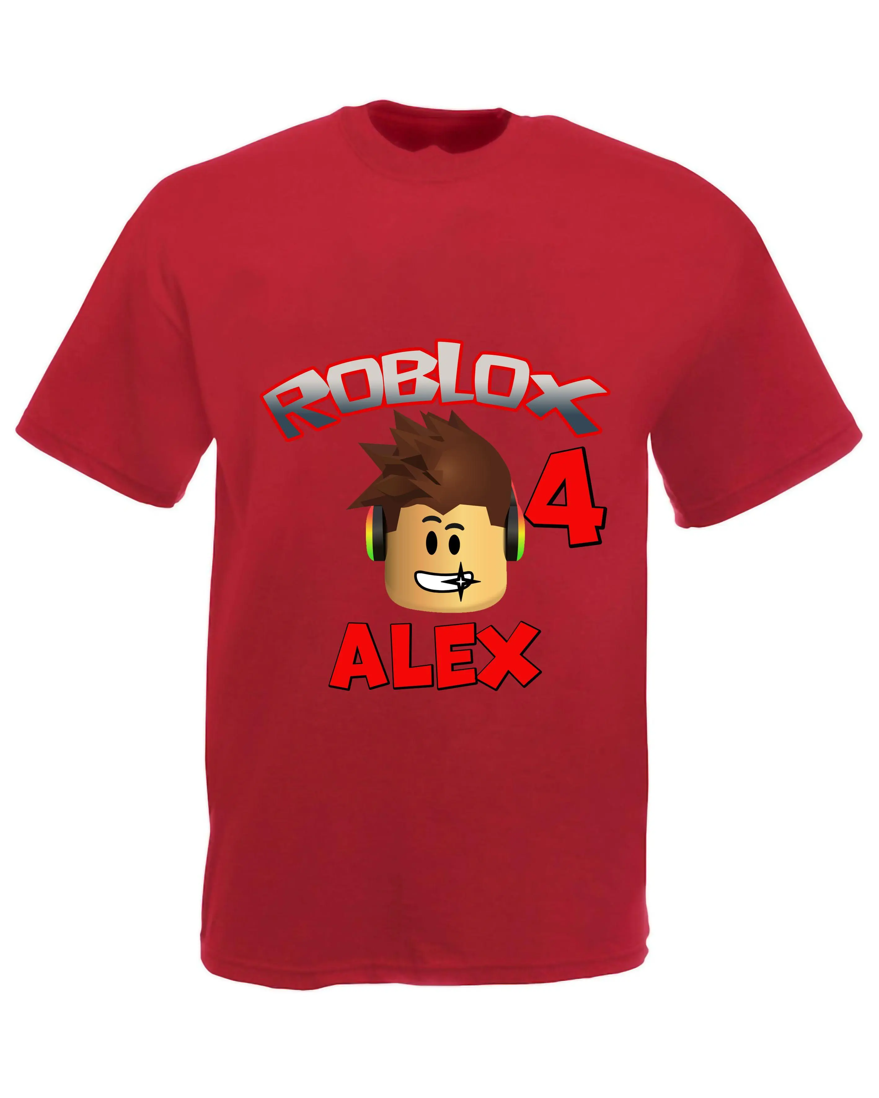 Personalised Roblox Birthday Gift Gaming Character T-Shirt For Boy Girl Matching shirt Custom Name And Age Unisex Kids Adults Tee Top