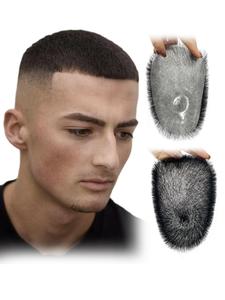 Men's Elegant Human Hair Toupee, Natural Straight Hairpiece for Men, Adds Style and Confidence