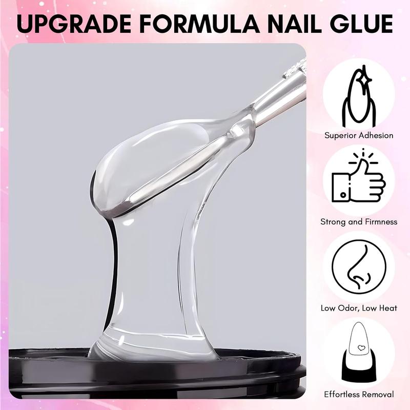 Nail Glue for Press on Nails, Solid Nail Glue Gel for Acrylic Tips, Extra Strong UV False Nail Glue, Non-Sticky 3D Gel for Acrylic Decoration 1