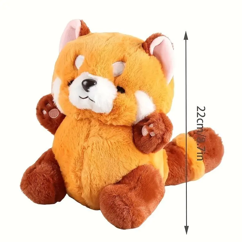 Adorable 8.6in Kawaii Raccoon Plush Toy, Orange Polyester - Ideal Gift for Birthdays & Christmas 4