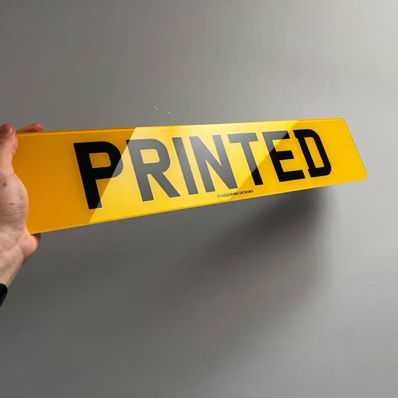 Set of Standard Printed Number Plates - Acrylic Road Legal or Show Plates