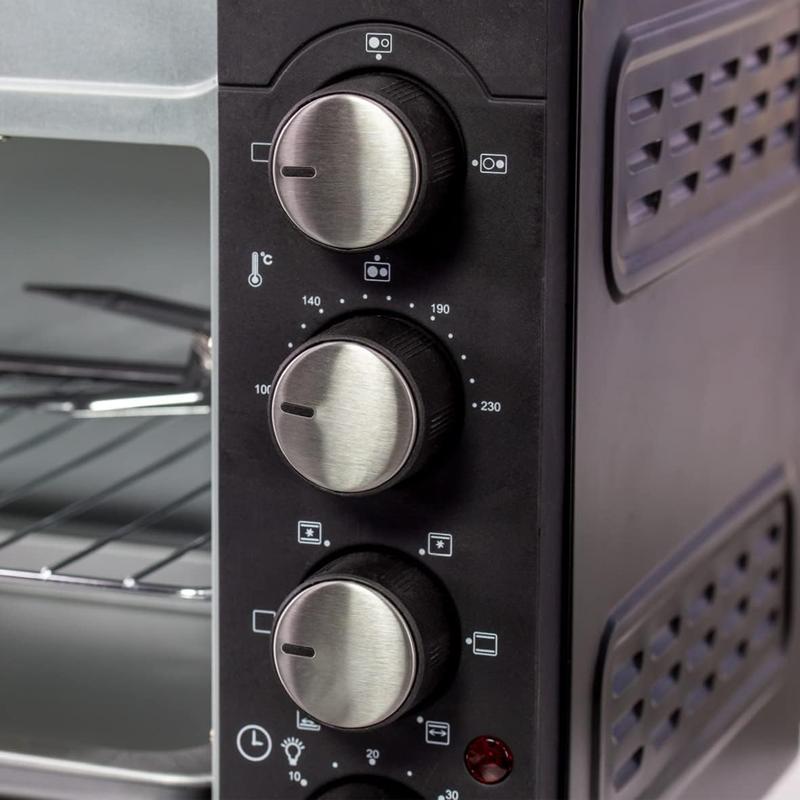 Quest 35379 26L Twin Hob Countertop Rotisserie and Convection Mini Oven/Adjustable Temperature/Accessories Included / 60 Mins Timer & Auto Shut Off with Bell 4
