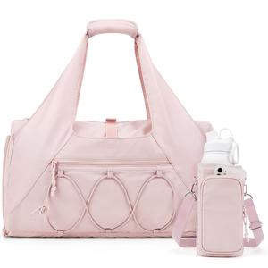 Gym Bag for Women, Lightweight Duffel with Shoe Compartment, Weekender with Wet Pocket, Workout Yoga Tote