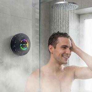 Waterproof Bluetooth-compatible Speaker with LED Lights, Portable Wireless Mini Speaker for Bathroom Kitchen Outdoor Use, Ipx-4 Water Resistant