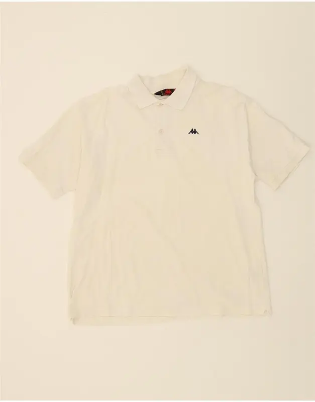 Pre-Owned Vintage KAPPA Mens Polo Shirt Large White Cotton 1