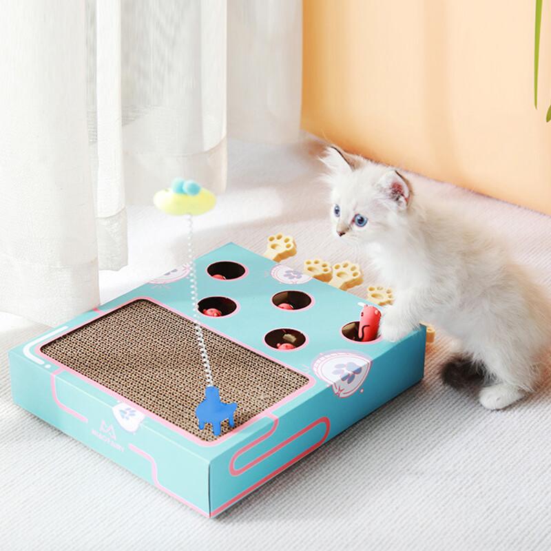 Cat Toy Whack-a-Mole Cat Scratching Board Toy Grinding Claw Rest Play Funny Cat 3