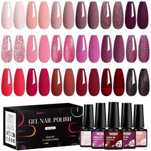 Gel Nail Polish Set, 18pcs/set Soak Off UV LED Gel Polish Kit, Nail Art Kit for Women & Girls