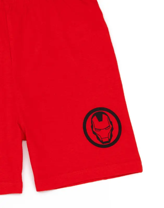 Vanilla Underground x Disney Marvel BoysRed Iron Man Costume Character Print Short Sleeve Short Leg Pyjama Set 4