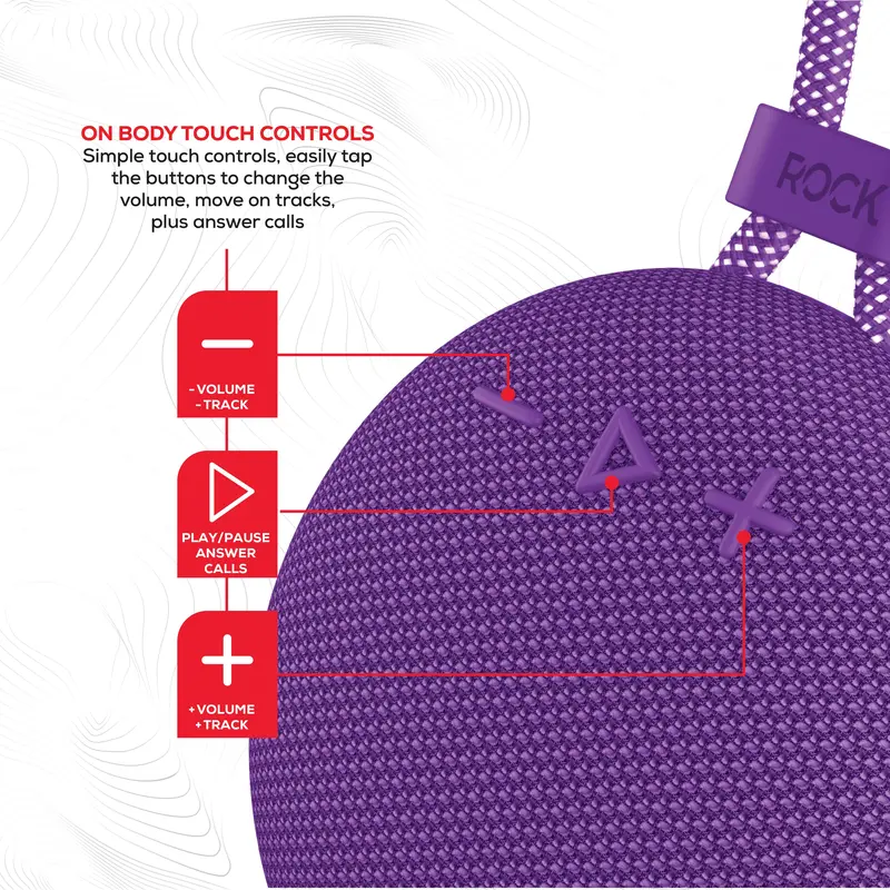 Rock Move Portable Bluetooth Speaker Purple - Perfect for Audio and Smartphone Use 1