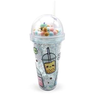 Foodiemals Bubble Tea Double Walled Cup & Straw with Charms