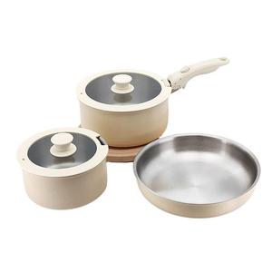 3-Piece Thickened Stainless Steel Cookware Set, Suitable for Induction Cooktops, Fast Heating, Durable, Rust-Resistant, Oven & Dishwasher Safe