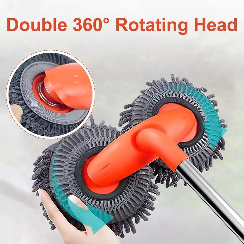 Microfiber Car Wash Mop Kit with 4 Replacement Heads for Exterior Cleaning - Telescopic Brush for Car Van SUV Truck 2