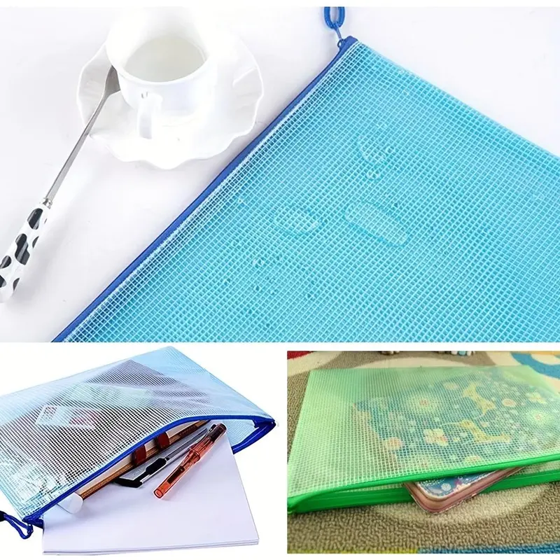 5pcs A4 Plastic Wallet File Folder, Zipper File 5pcs A4 Plastic Wallet Folder, Zipper File File Envelope Office Folder Pocket Bag File Envelope Folder Pocket 5 Colors 5