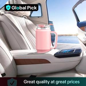 Meoky 32oz Tumbler Colorful Vacuum Flask with Handle, Large Capacity Leak-proof Stainless Steel Travel Bottle with Inner Straw & Straw Mouth, Portable Drinkware Stylish Flasks, Summer Cool Bottle for Car Home Office School Travel, Insulated Water Bottle