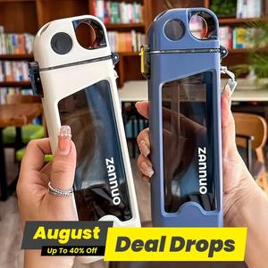 350ml Leakproof Square Water Cup, 1 Count Portable Straw Sports Water Bottle with Scale, Hydration Tumbler, Summer Cool Bottle Suitable for Outdoor Activities, Travel, Reusable Drinkware