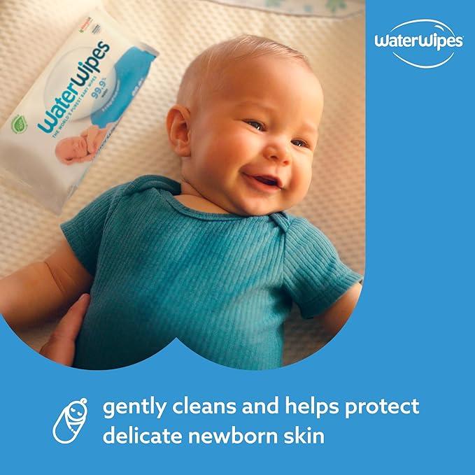 WaterWipes Plastic-Free Original Baby Wipes, 99.9% Water Based Wipes, Unscented for Sensitive Skin, 720 count (Pack of 12) 2