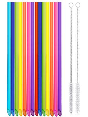 Product Introduction of Addein 50pcs Reusable Drinking Straws with 2 Cleaning Brushes, Drinking Party Straws, Colored Straws for Drinking Water, Tea, Coffee, Juice, Milk, Wine(260 * 6 mm) 3
