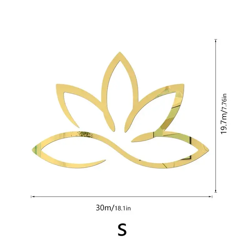 1pc Lotus 3D Acrylic Mirror Wall Sticker Removable Art Mural Stickers For Living Room Bedroom 1