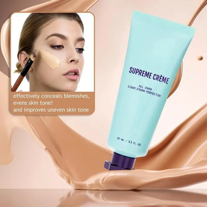 All-Over Complexion Perfector – Long-Lasting CC Cream Foundation - Waterproof & Transfer-Resistant Skin Tint (Free Concealer Brush with Storage Case) 3