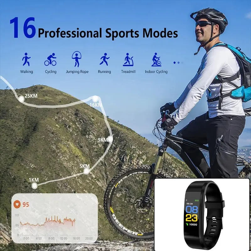 Smart Watch Men Women Fitness Tracker Blood Pressure Heart Rate Sport Watches UK 3