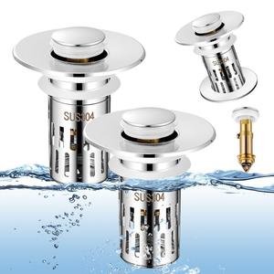 Bathroom Sink Stopper Strainer, Pop-Up Bathroom Sink Drain Strainer, Universal Fit for Bathroom Sinks, Bathtubs, Showers & Floor Drains