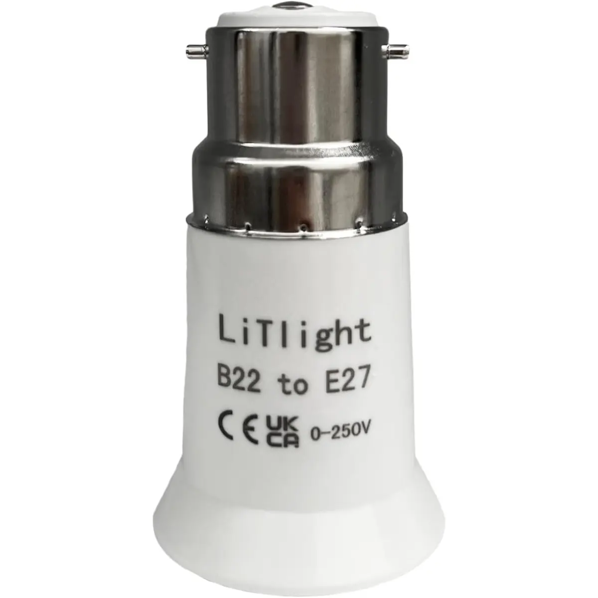 B22 to E27 Socket Converter, Socket Adapter, Bayonet to Screw Edison Bulb Adapter, for Ceiling Fan Light Bulb/LED Bulbs/Incandescent Bulbs/CFL Bulbs, 1 Pcs [Energy Class A]