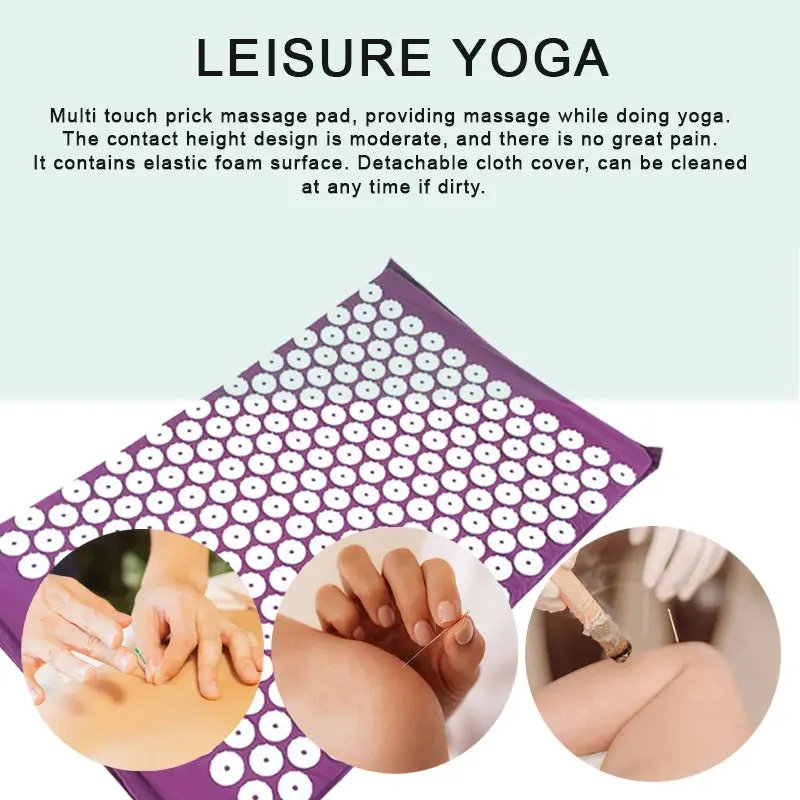 Yoga Massage Pads with Large Touchpoints for Better Neck Back and Foot Massage Household Massage Pillows in Purple Color 6