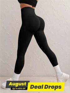 Women's High Waist Sports Leggings, Skinny Pants, High Stretch Seamless Yoga Legging, Ladies Sportswear Clothing for Indoor and Outdoor, Summer Outfits, Gym Sportswear Bottoms, Yoga Training Pants