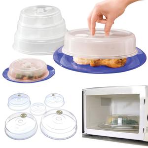 Set of 5 Microwave Plate Covers with Adjustable Steam Vents; Microwave Splatter Covers - Mixed Sizes for Large & Small Food Plates Bowls