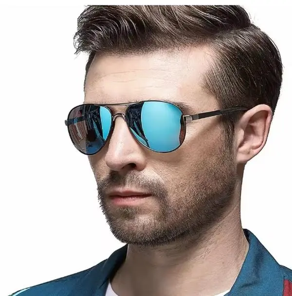 AOWEAR Men's Aviation Sunglasses with Polarized Mirror Lens for HD Driving and Pilot Protection