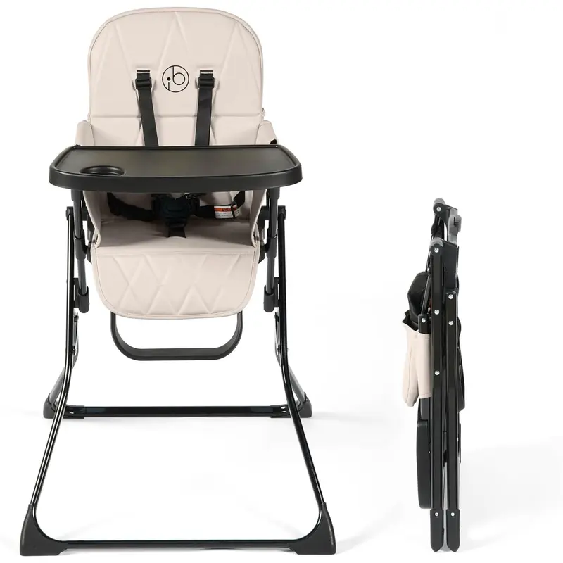 Flip Magic Fold Highchair (Sage Green) – Suitable from Sitting Up to 15kg, 5-Point Safety Harness, Removable Tray, Quick One-Hand Fold, Compact Slimline Design for Easy Storage 5