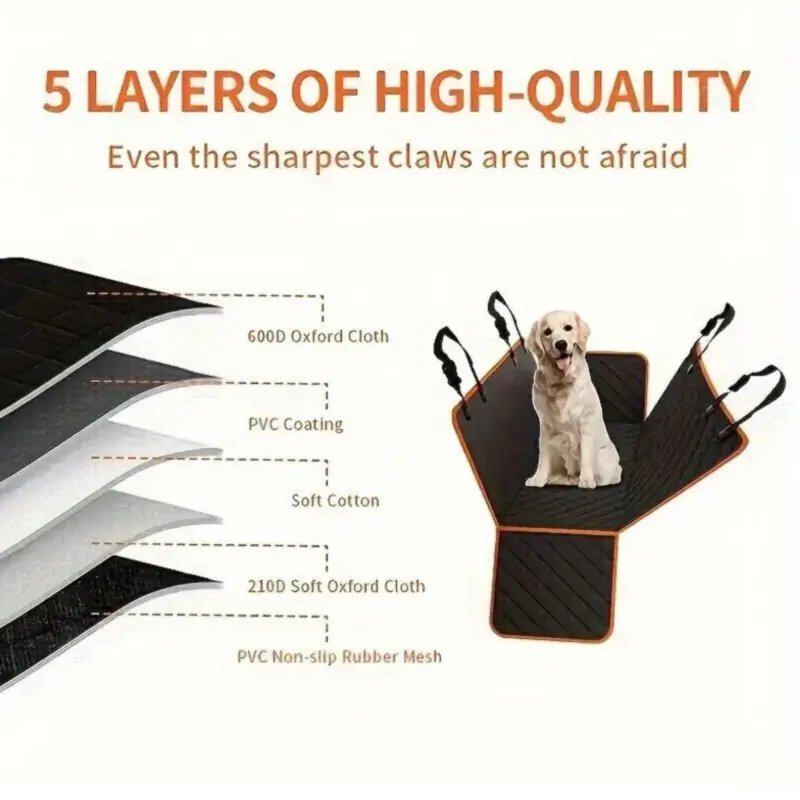 Waterproof Pet Car Seat Cover Dog Safety Protector Mat Front Back Seat Hammock H 5