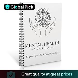 Mental Health Journal, 1 Count 120 Pages Digital Mental Health Planner, Suitable for Wellness Workbook, Therapy Worksheet, Anxiety Management, Self Care Tracker, Fitness Waist Trainer Spiral Notebook Journal