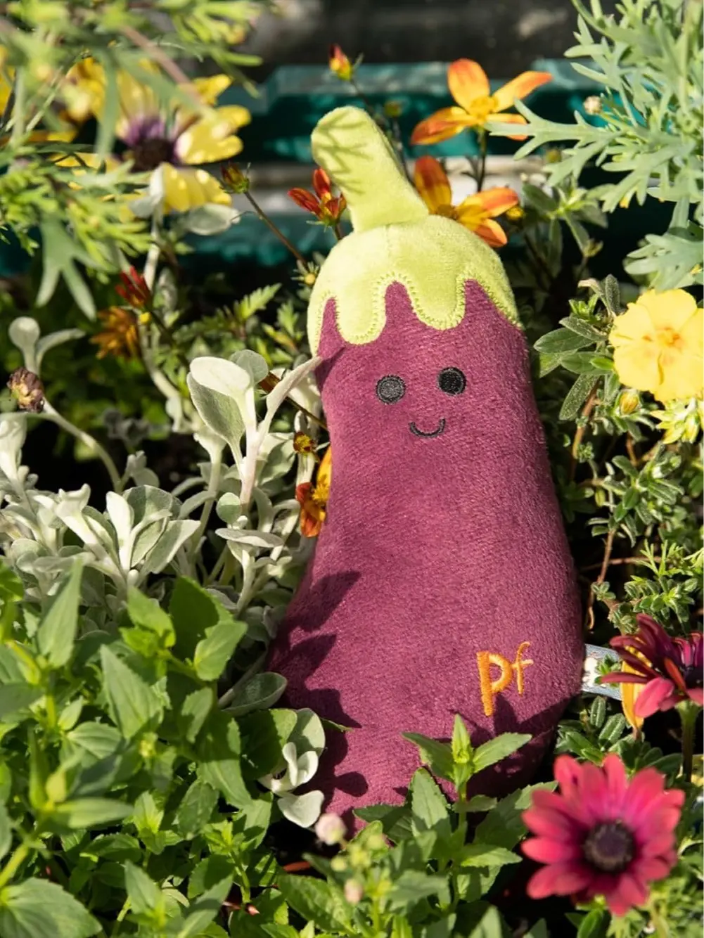 Foodie Faces Aubergine Plush Dog Toy