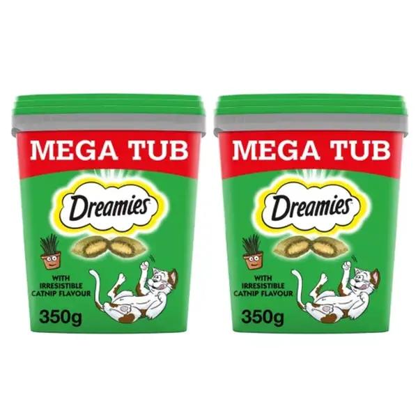 2 x 350g Dreamies Catnip Cat Treats Mega Tubs Cat Biscuits (700g) 1