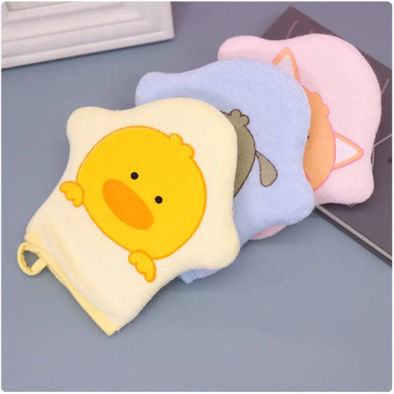 Cartoon Animal Baby Soft Bath Cotton Baby Bath Sponge Baby Bathing Gloves Kids Comfortable Bath Brush Shower Accessories 2