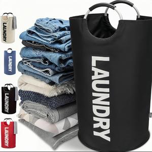 Waterproof Laundry Basket, 1 Count Foldable Large Capacity Laundry Hamper with Handle, Storage Organizers, Laundry Bin Sorter, Clothes Storage Basket for Bathroom, Laundry Room, Balcony, Household Items, Room Accessories, Laundry Sorter