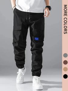 Men's Thin Pocket Patched Drawstring Waist Cargo Pants Summer Cool Pants, Summer Outfits 2024, Father's Day Gift, Drippy Travel Outfits, Please Purchase One Size Smaller